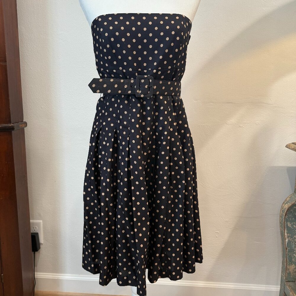 *New Tibi Black and White Polka Dot Dress with belt Size 8